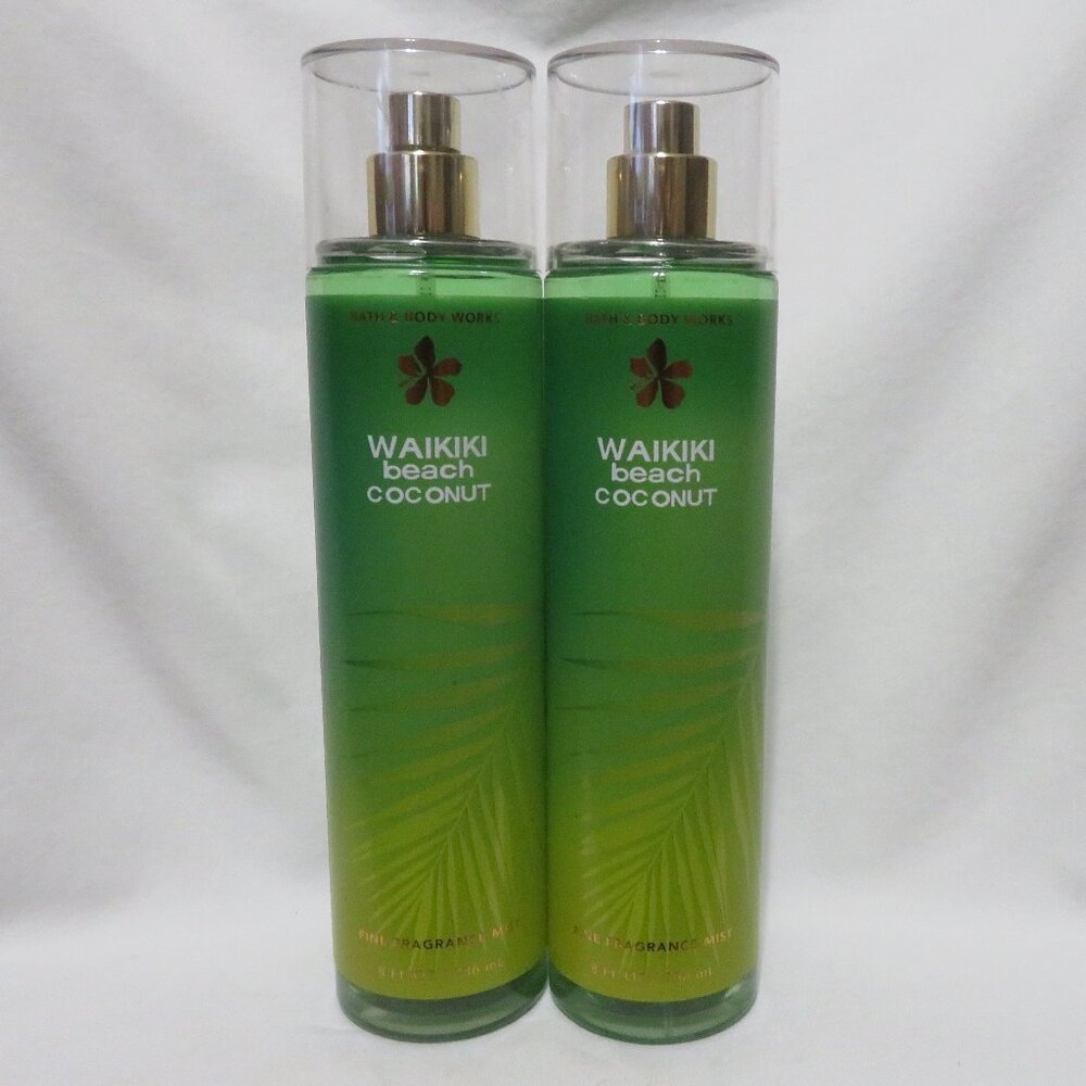 WAIKIKI BEACH COCONUT Bath & Body Works Fine Fragrance Mist 8 fl oz x 2